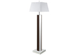 920178 Elena 67-inch Square Tapered Mirrored Floor Lamp Brown