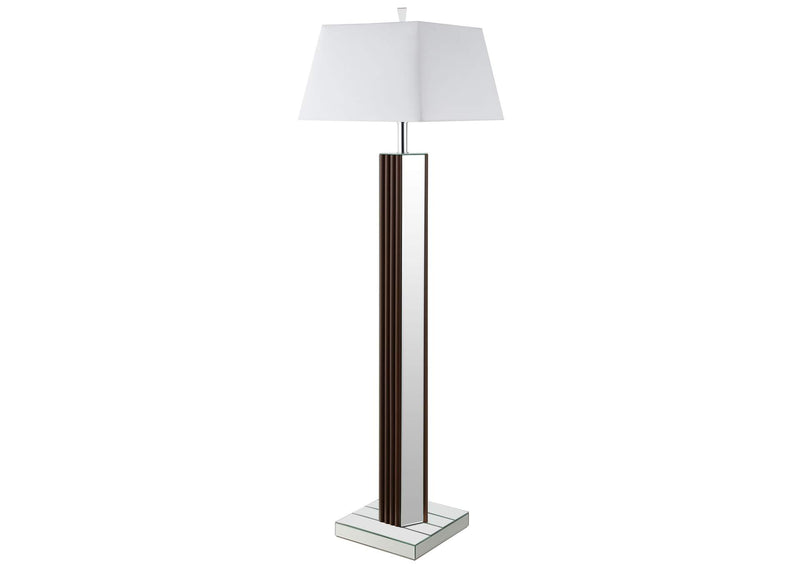 920178 Elena 67-inch Square Tapered Mirrored Floor Lamp Brown