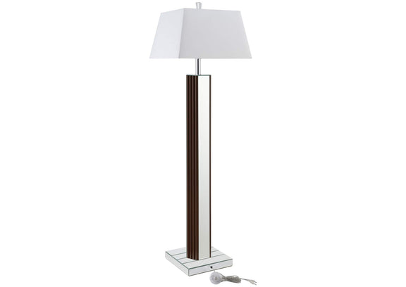 920178 Elena 67-inch Square Tapered Mirrored Floor Lamp Brown