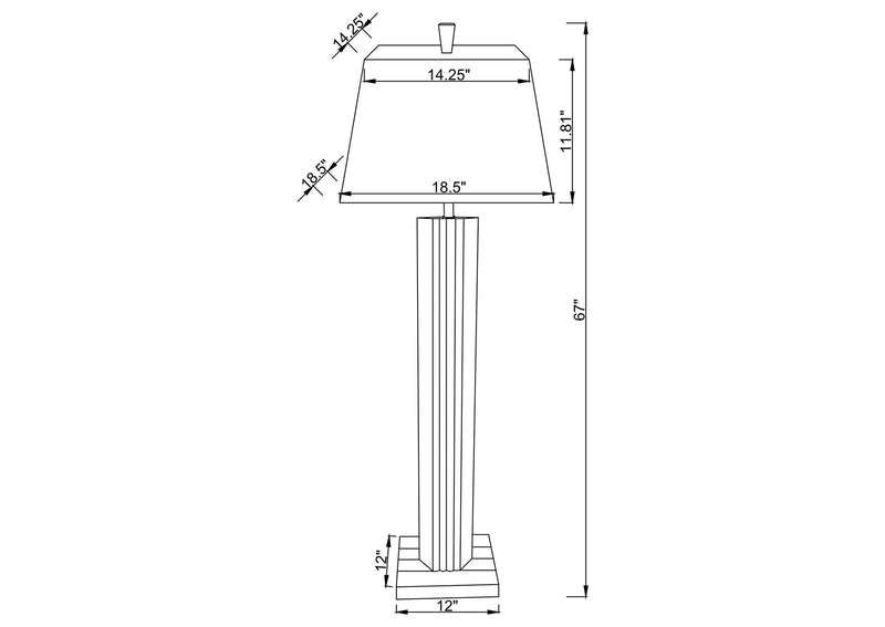 920178 Elena 67-inch Square Tapered Mirrored Floor Lamp Brown