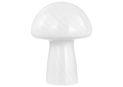 920249 Kanaby Mushroom Shaped Glass Bedside Table Lamp White