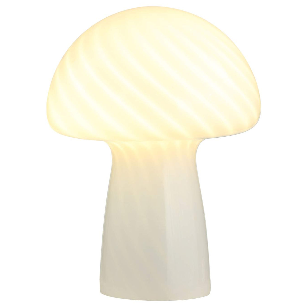 920249 Kanaby Mushroom Shaped Glass Bedside Table Lamp White