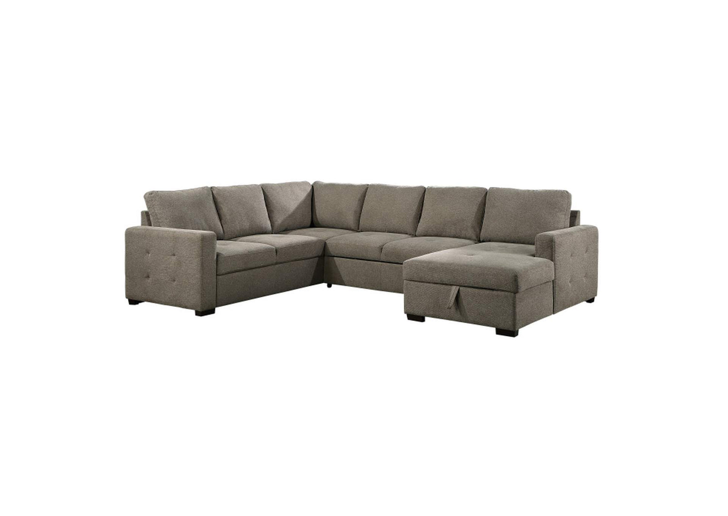 9206BRKIT33LRC Elton 3-Piece Sectional with Pull-out Bed and Right Chaise with Hidden Storage