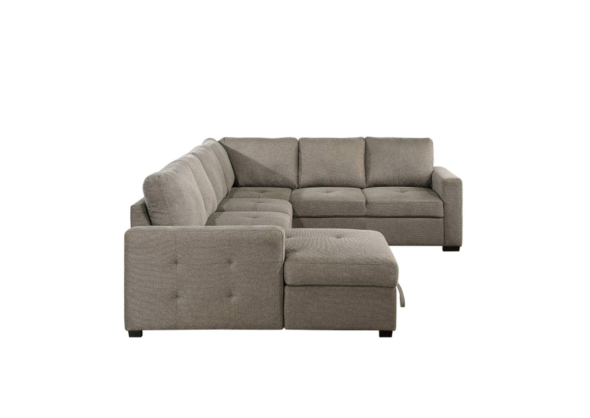 9206BRKIT3LC3R Elton 3-Piece Sectional with Pull-out Bed and Left Chaise with Hidden Storage