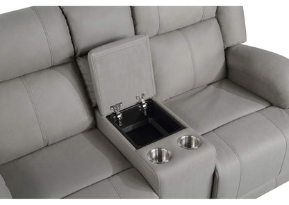 9207GRY-2 Camryn Double Reclining Love Seat with Center Console