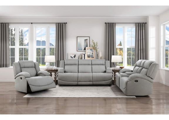 9207GRY-2 Camryn Double Reclining Love Seat with Center Console