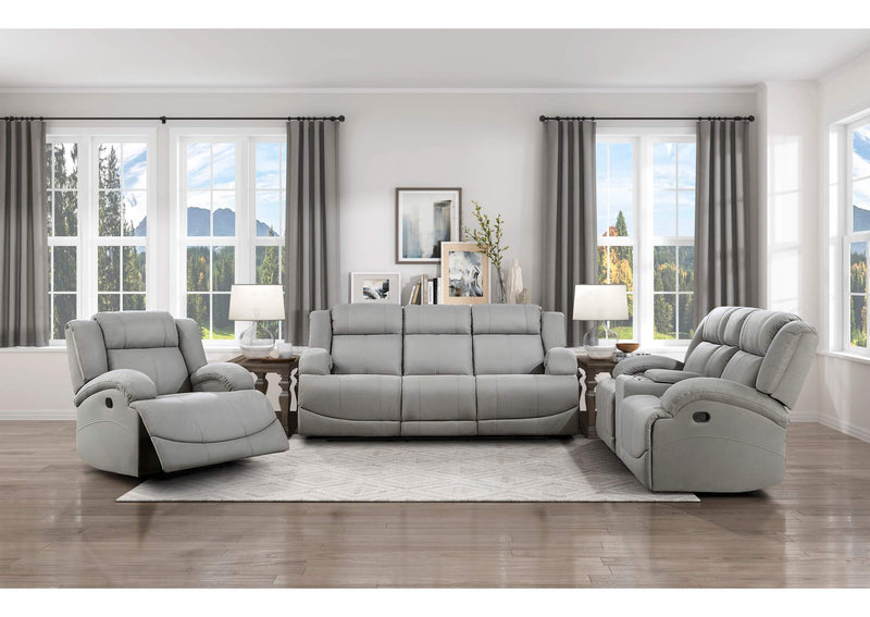 9207GRY-2 Camryn Double Reclining Love Seat with Center Console