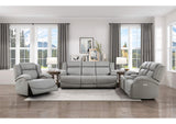 9207GRY-2PW Camryn Power Double Reclining Love Seat with Center Console