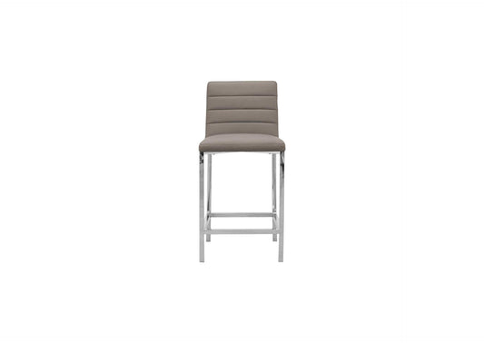 1AE270M Amalfi Metal Back Counter Stool In Taupe Leather (Set of 2)