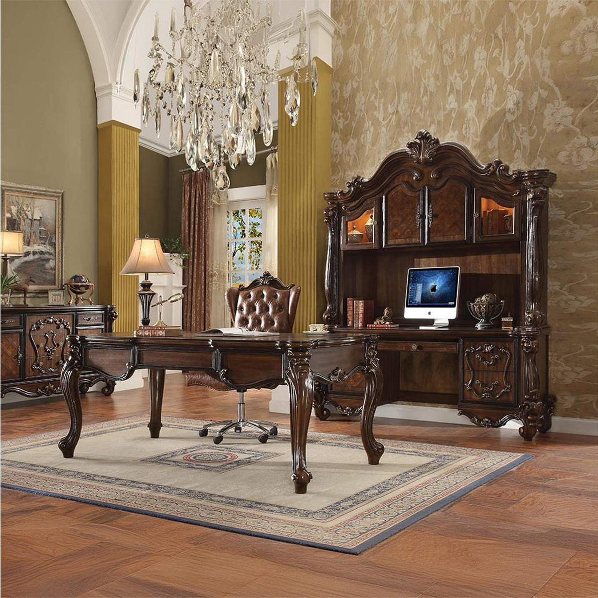 92284 Versailles Executive Computer Desk with Hutch