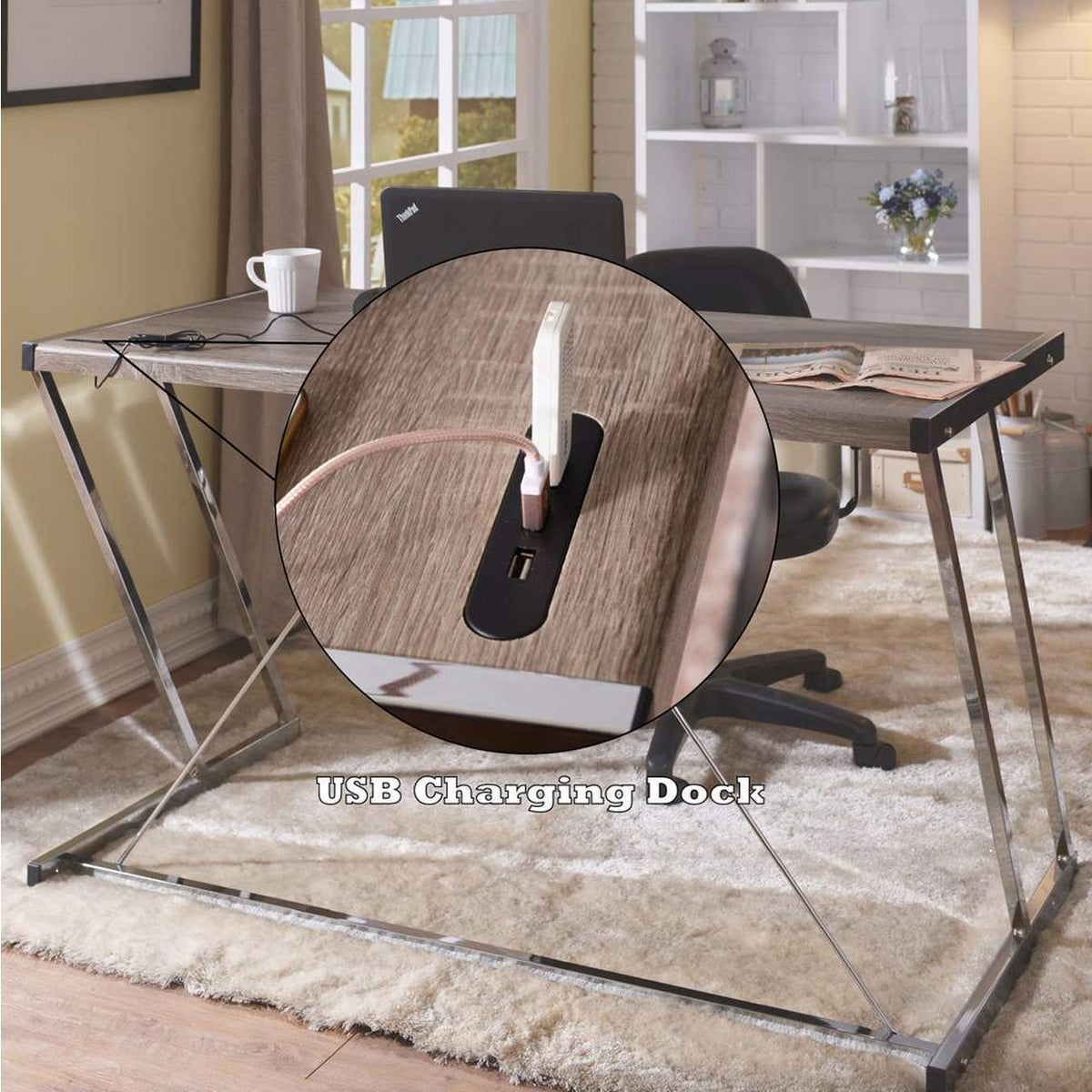 92344 Finis Writing Desk with USB