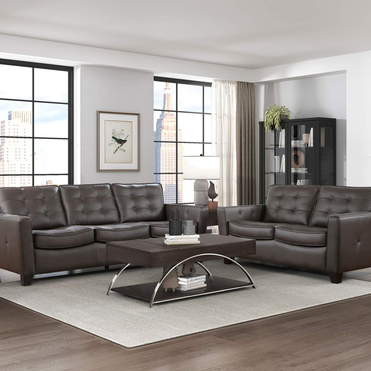 9266BRW-2 Renzo Love Seat