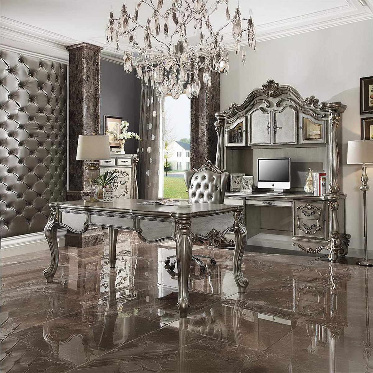 92824 Versailles Executive Computer Desk with Hutch