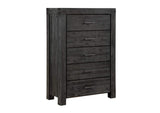 3FT384A Meadow Five Drawer Solid Wood Chest In Graphite (2024)