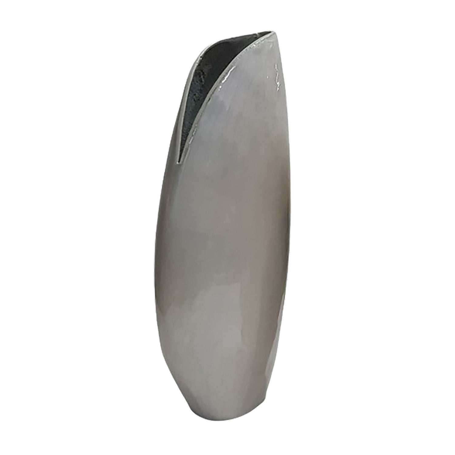 16" Cohen Shell Shaped Metal Vase - Ivory / Beige