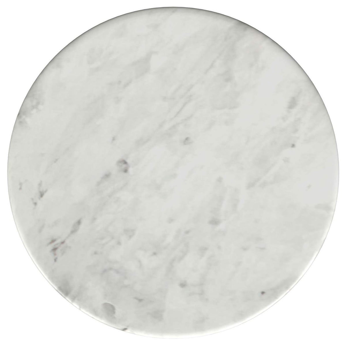 930080 Berkeley Round Marble Top Side Table White and Brown