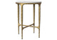 930081 Baldwin Round Marble Top Side Table White and Gold