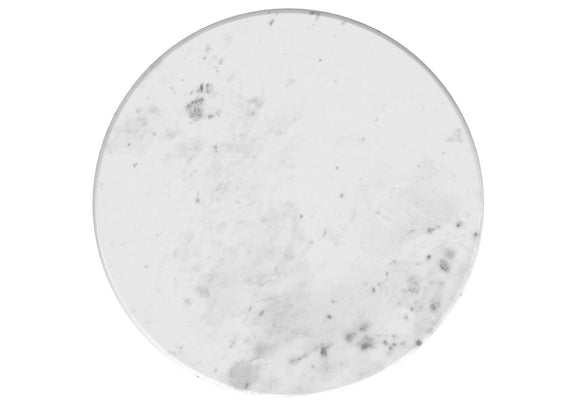 930081 Baldwin Round Marble Top Side Table White and Gold