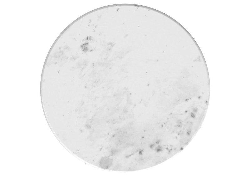 930081 Baldwin Round Marble Top Side Table White and Gold