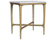 930091 Baldwin Rectangular Marble Top Side Table White and Gold