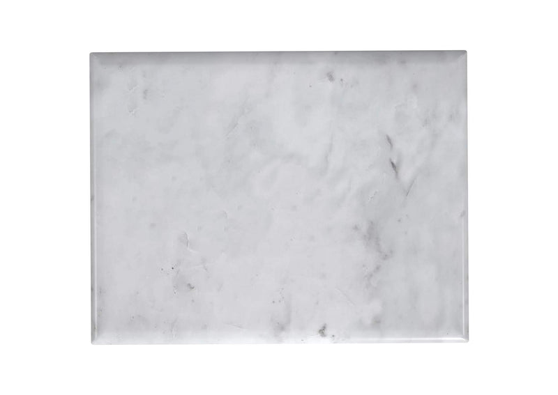 930091 Baldwin Rectangular Marble Top Side Table White and Gold
