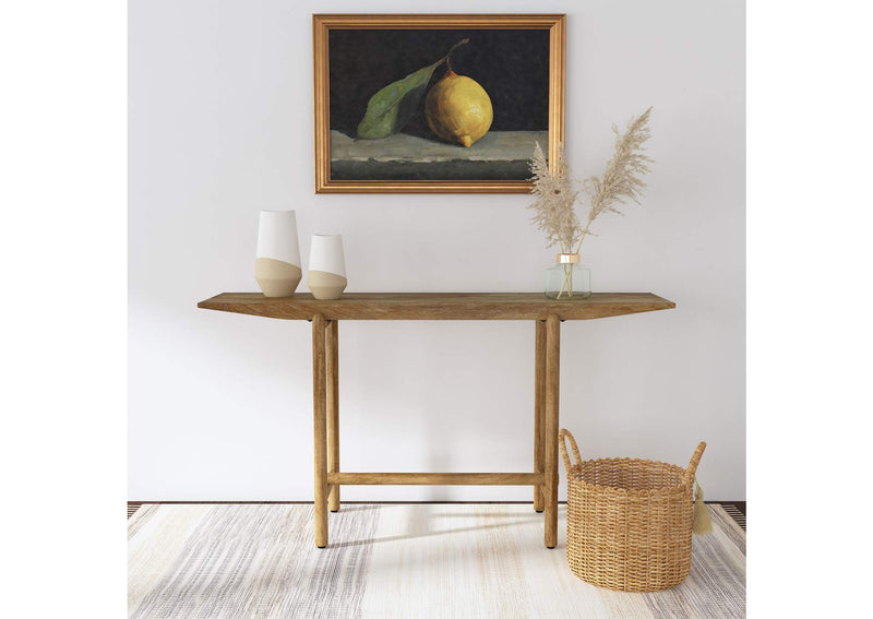 930128 Darius Solid Wood Entryway Console Table Natural Mango
