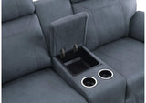 9301BUE-2 Clifton Double Glider Reclining Love Seat with Center Console