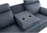 9301BUE-3 Clifton Double Reclining Sofa with Center Drop-Down Cup Holders