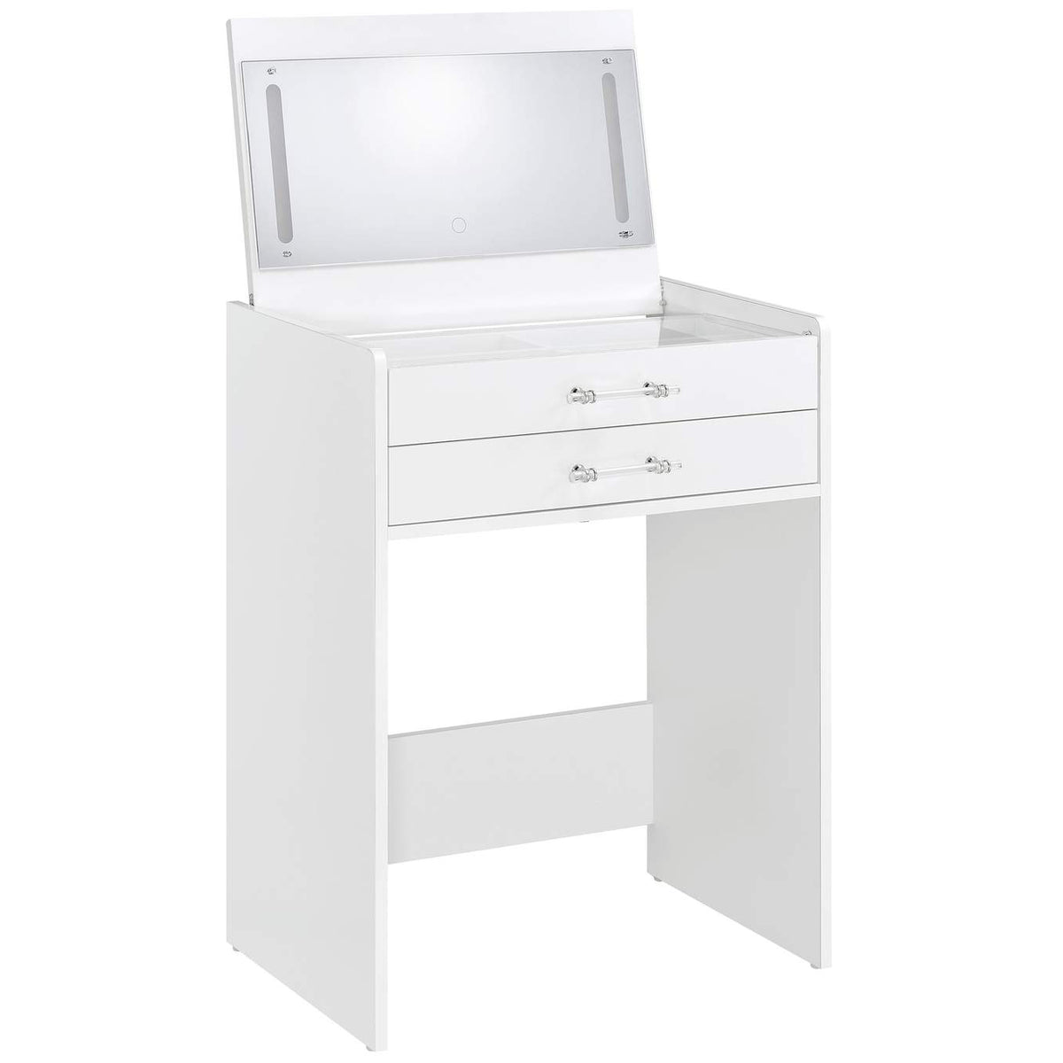 930208 Danbury 3-drawer Makeup Vanity & Stool Set White High Gloss