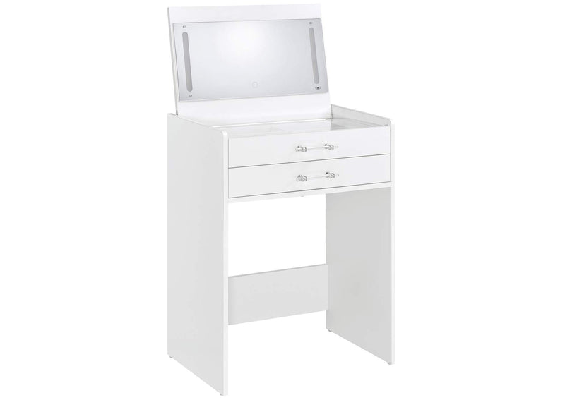 930208 Danbury 3-drawer Makeup Vanity & Stool Set White High Gloss