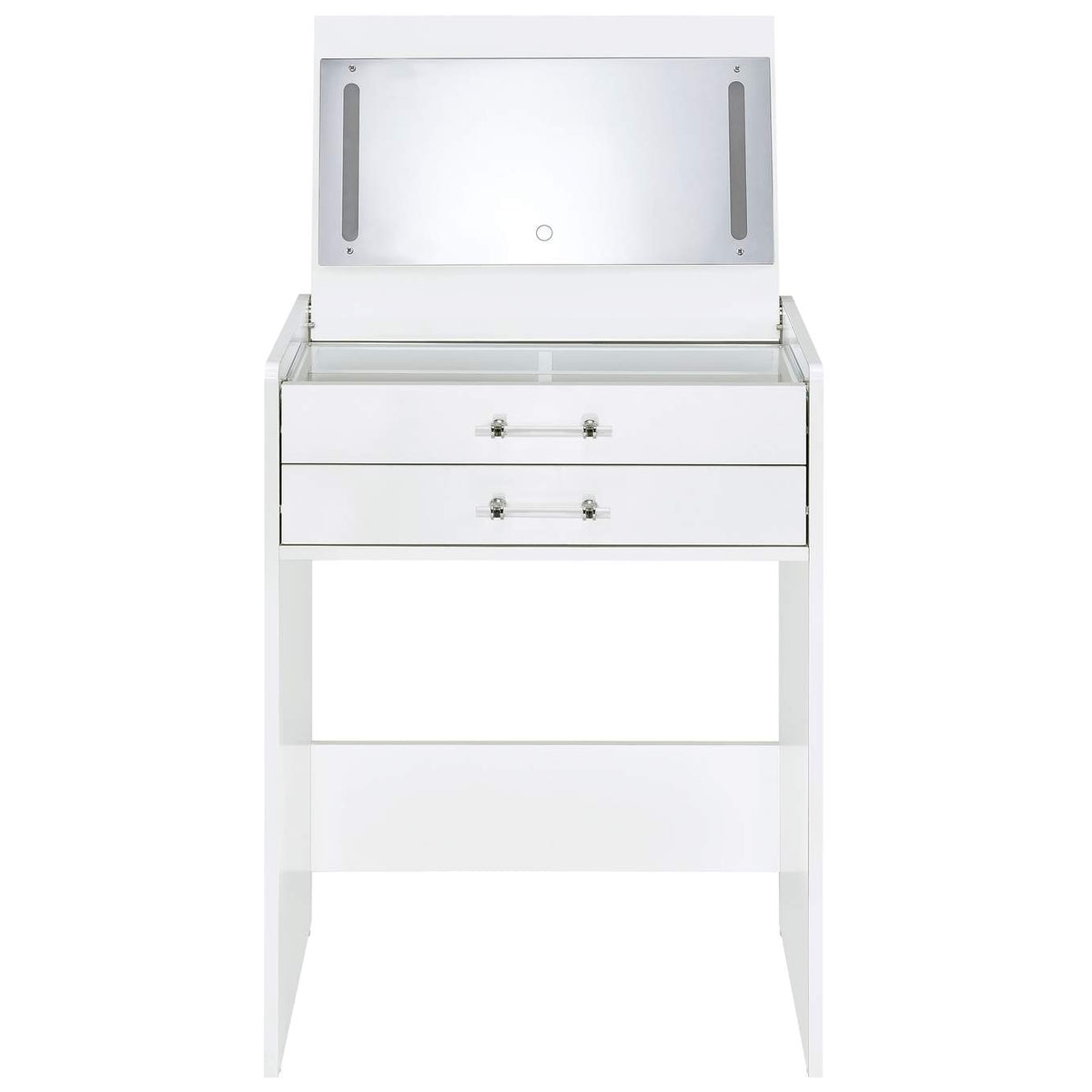 930208 Danbury 3-drawer Makeup Vanity & Stool Set White High Gloss