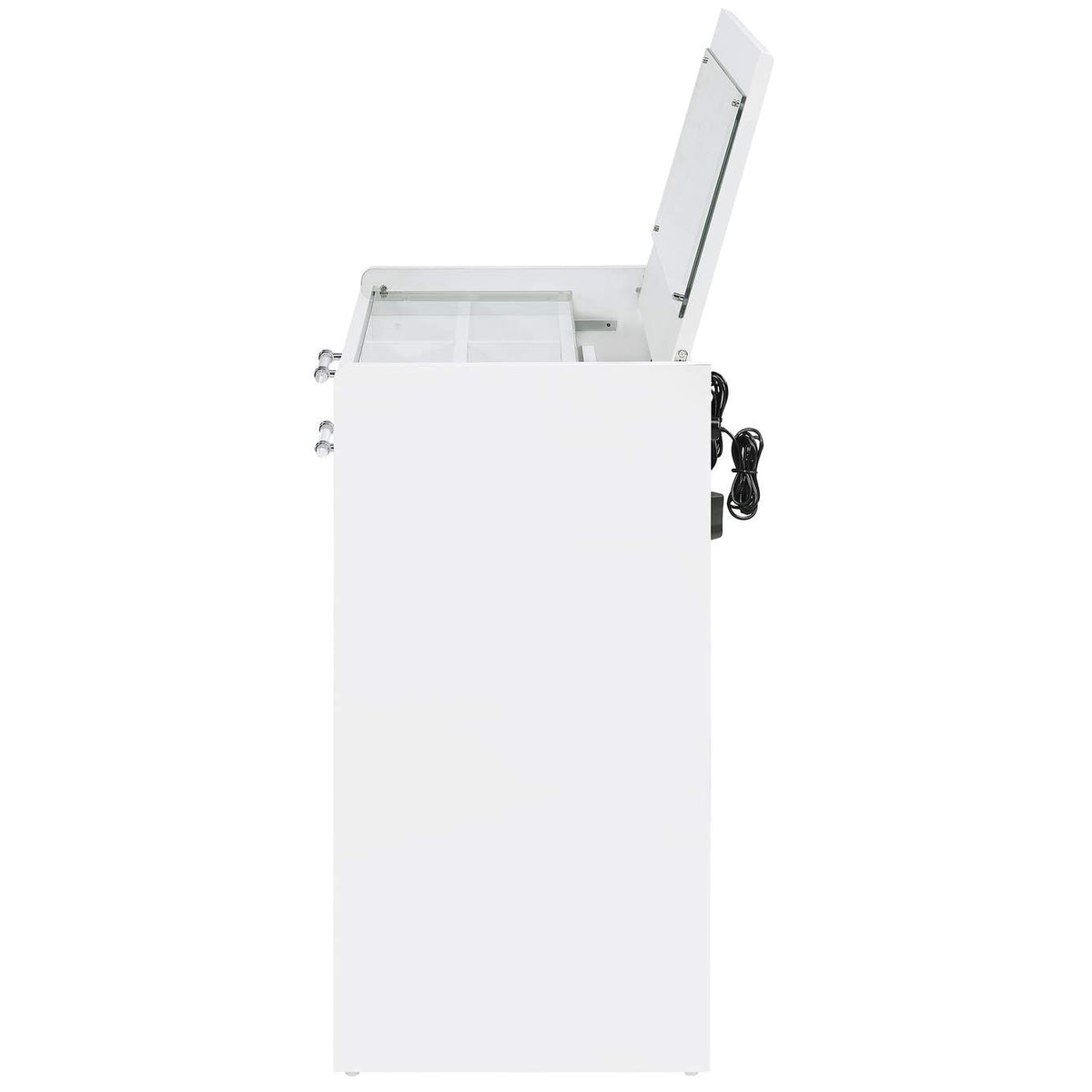 930208 Danbury 3-drawer Makeup Vanity & Stool Set White High Gloss
