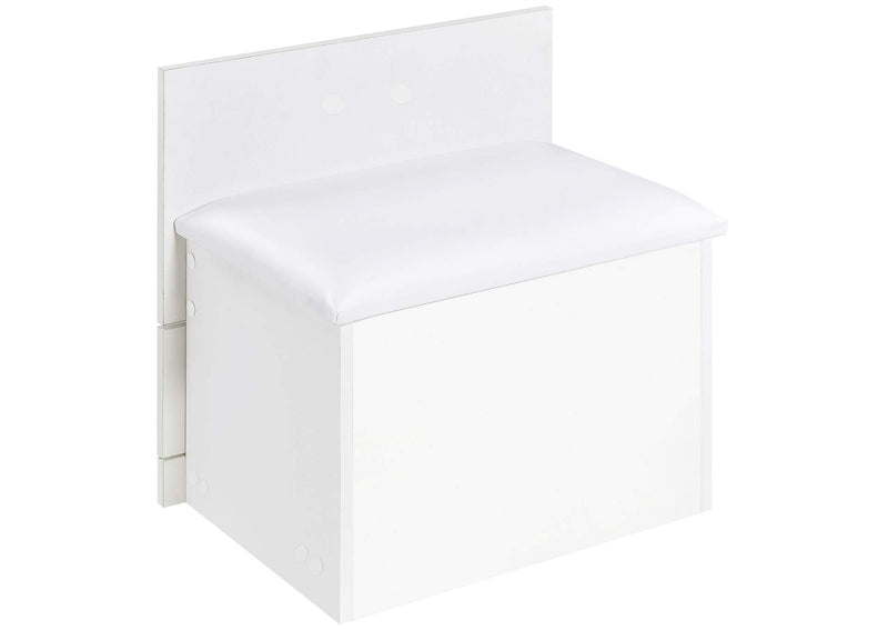930208 Danbury 3-drawer Makeup Vanity & Stool Set White High Gloss