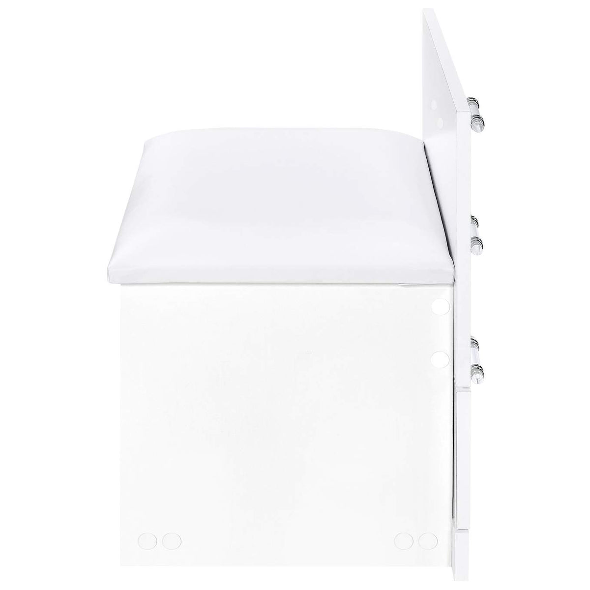 930208 Danbury 3-drawer Makeup Vanity & Stool Set White High Gloss