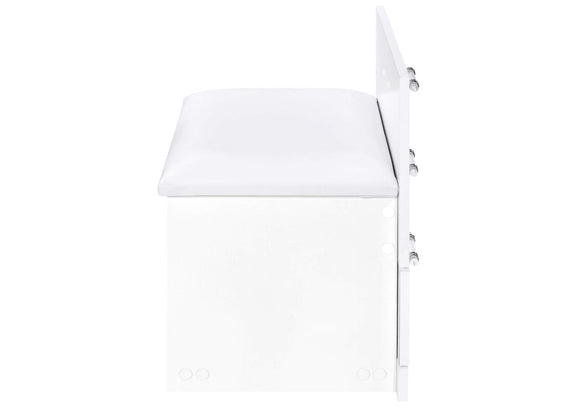 930208 Danbury 3-drawer Makeup Vanity & Stool Set White High Gloss