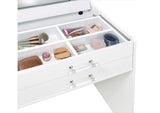 930208 Danbury 3-drawer Makeup Vanity & Stool Set White High Gloss