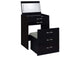 930209 Danbury 3-drawer Makeup Vanity & Stool Set Black High Gloss
