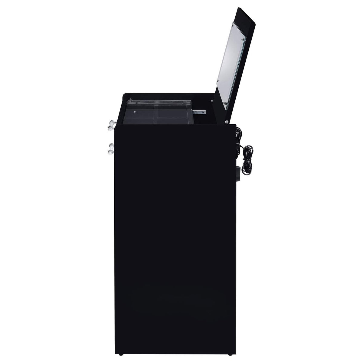 930209 Danbury 3-drawer Makeup Vanity & Stool Set Black High Gloss