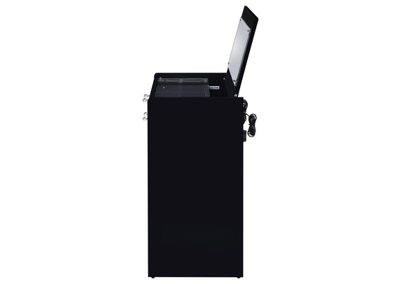 930209 Danbury 3-drawer Makeup Vanity & Stool Set Black High Gloss