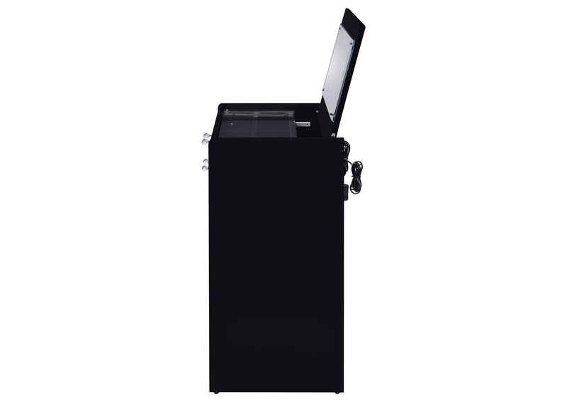 930209 Danbury 3-drawer Makeup Vanity & Stool Set Black High Gloss