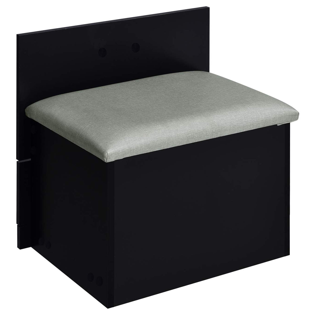 930209 Danbury 3-drawer Makeup Vanity & Stool Set Black High Gloss