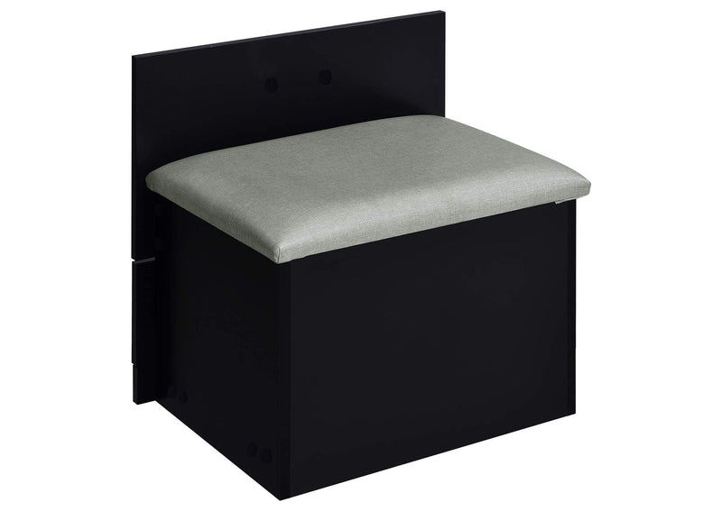 930209 Danbury 3-drawer Makeup Vanity & Stool Set Black High Gloss