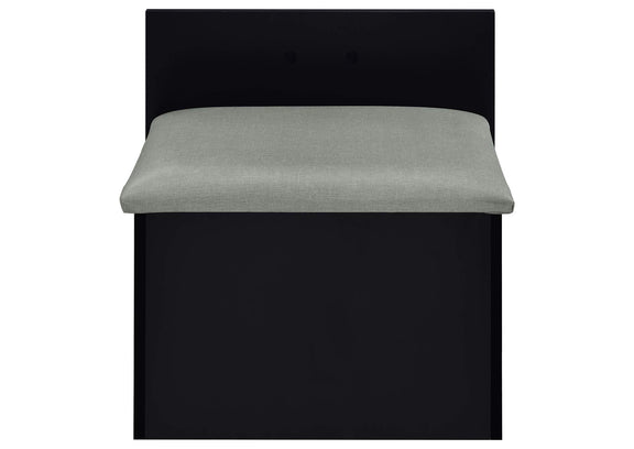 930209 Danbury 3-drawer Makeup Vanity & Stool Set Black High Gloss