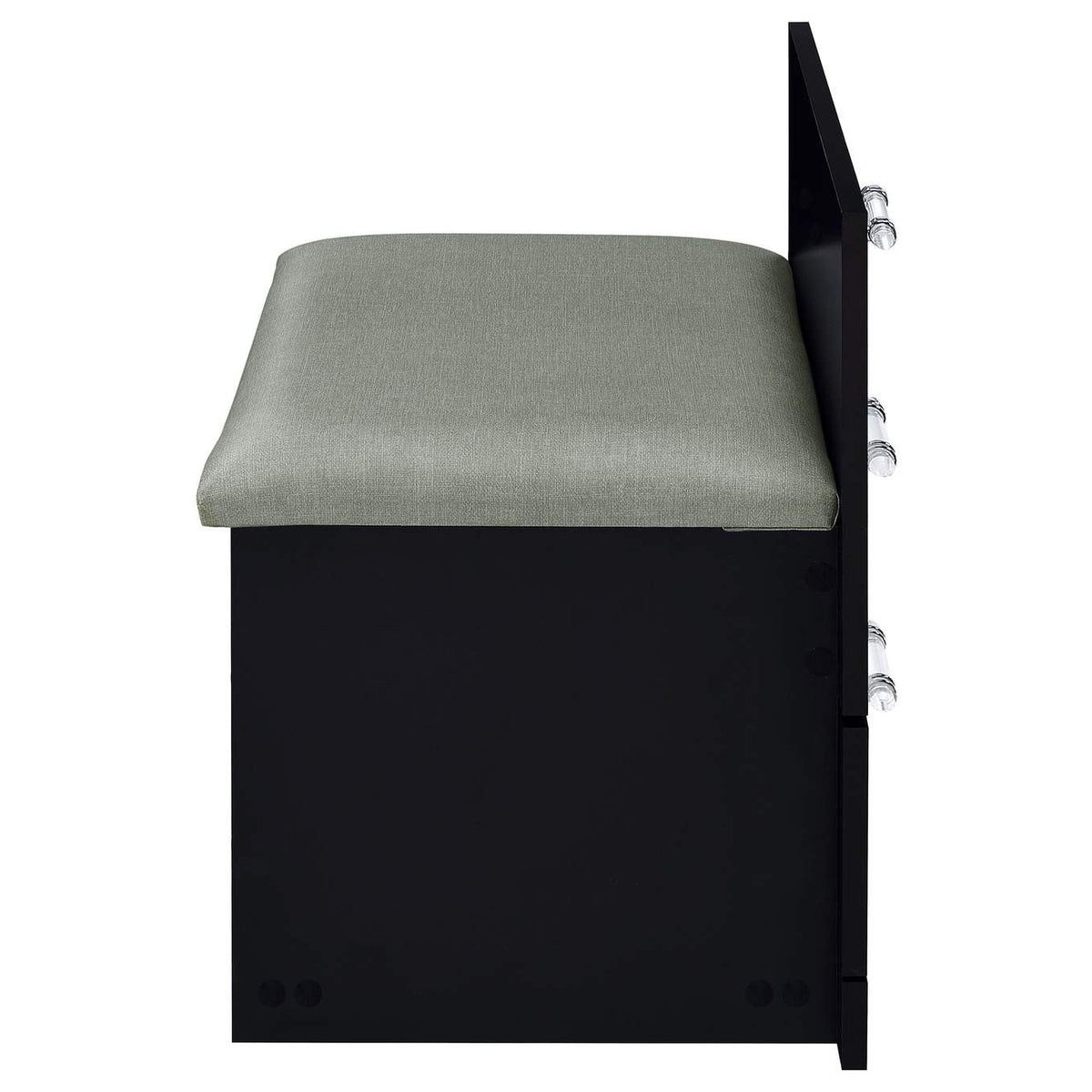 930209 Danbury 3-drawer Makeup Vanity & Stool Set Black High Gloss