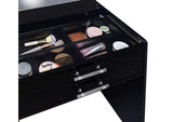 930209 Danbury 3-drawer Makeup Vanity & Stool Set Black High Gloss