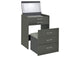 930210 Danbury 3-drawer Makeup Vanity & Stool Set Grey High Gloss
