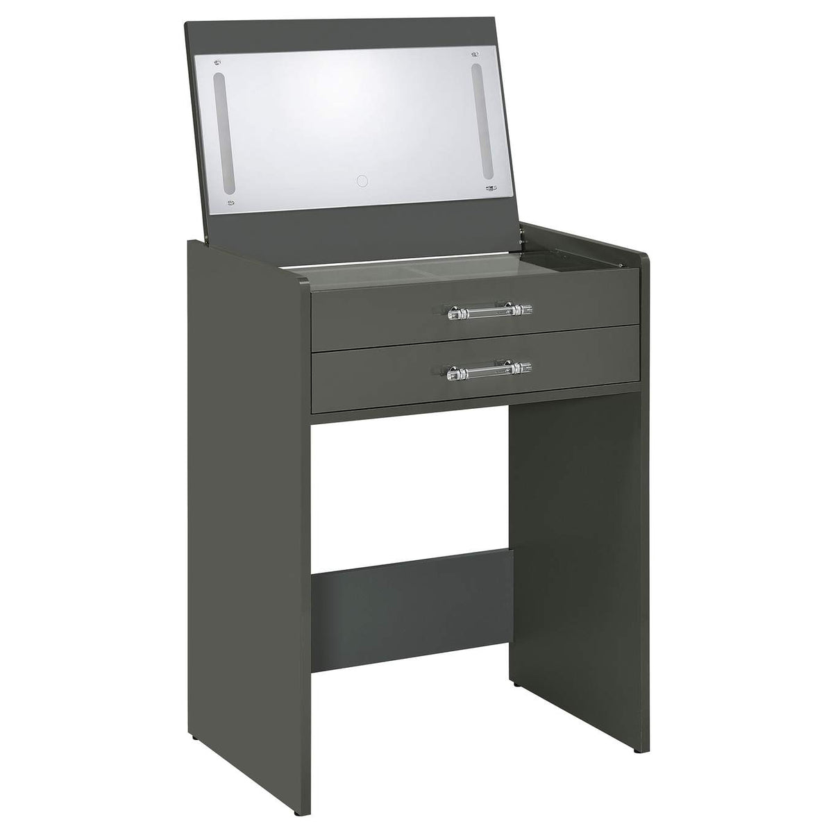 930210 Danbury 3-drawer Makeup Vanity & Stool Set Grey High Gloss