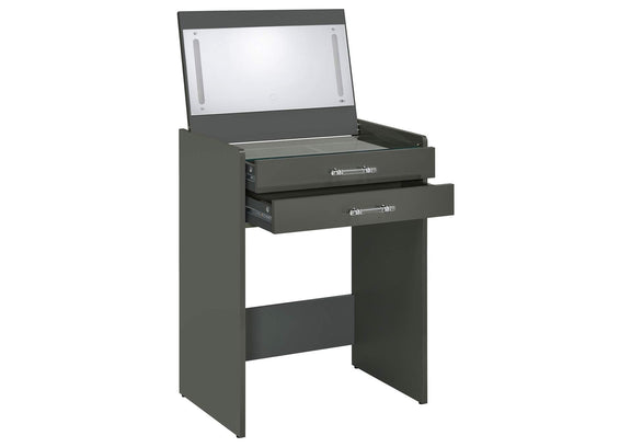 930210 Danbury 3-drawer Makeup Vanity & Stool Set Grey High Gloss
