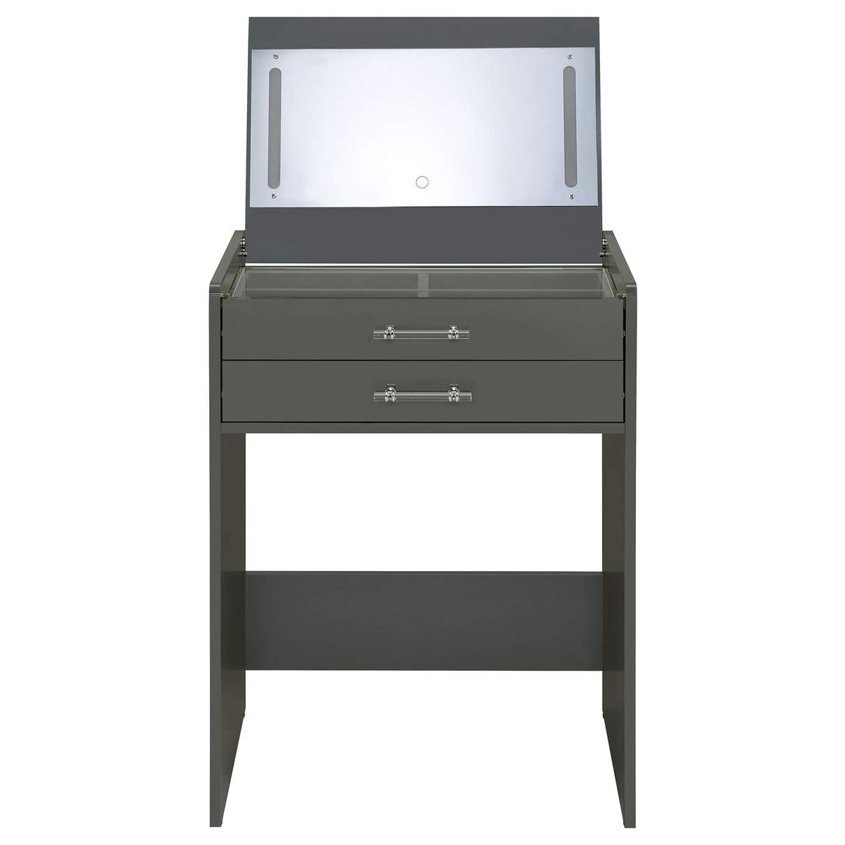 930210 Danbury 3-drawer Makeup Vanity & Stool Set Grey High Gloss