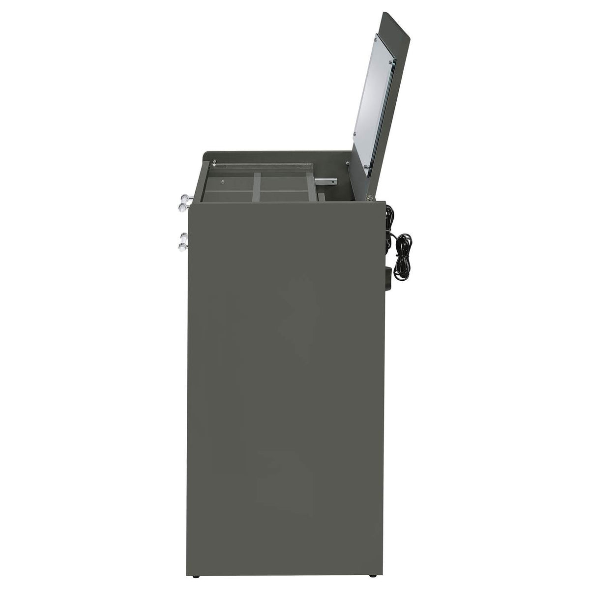 930210 Danbury 3-drawer Makeup Vanity & Stool Set Grey High Gloss